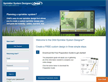 Tablet Screenshot of orbitsprinklers.com